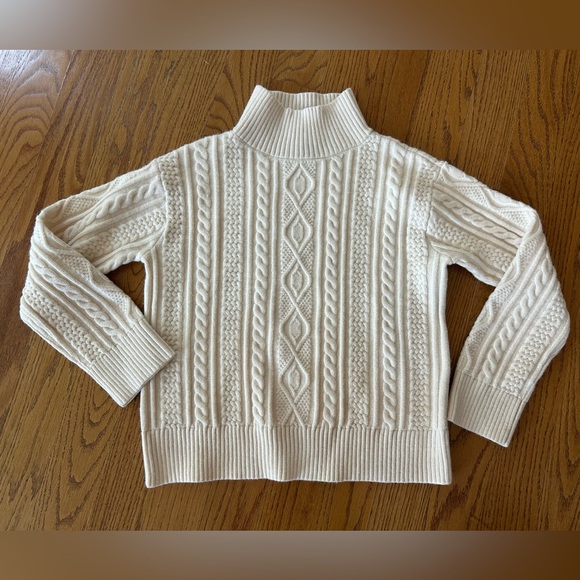 NEW $139 ANN TAYLOR  cable mock neck sweater size S - Picture 1 of 1